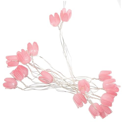 HOMSFOU Zeichenfolge Tulpen-Lichterketten Lampe mit floraler Rankengirlande Geburtstagsfeier Licht Weihnachtsgirlande fertiges Produkt Strauß Leuchter Kranz Laternenpfahl Plastik