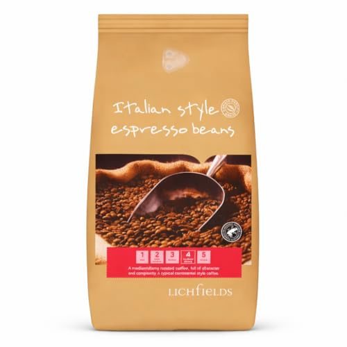 Arabica Coffee Beans 1kg – Premium Whole Coffee Beans Strong Medium Dark Roast, Freshly Roasted Espresso Italian Style, 100% Arabica & Robusta Blend for Home Barista & Vending Machines
