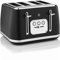 Swan Serenity ST19024BLK 4 Slice Toaster with Matt Finish, 6 Browning Levels, Temperature Control, Reheat and Defrost Functions, 2100W, Black