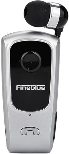 SQUADO Écouteurs Bluetooth intra-auriculaires avec clip, fil rétractable, microphone, annulation active du bruit, noir