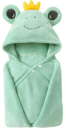ARNUAETY Badetuch mit Kapuze für Kleinkinder, 69,8 x 140 cm, Baby-Handtücher mit Kapuze, Frosch, weich, saugfähig, Kleinkind-Handtuch, Poncho, Baby-Kapuzendecke für Jungen und Mädchen