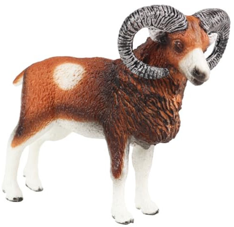 Gogogmee Künstliches -Modell Simulation Tierfigur Wildtierornament Mufflonstatue Dekoratives Tiermodell Glatte Oberfläche Robust Und Praktisch Indoor Und Outdoor Dekoration Naturgetreues