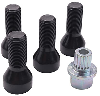 Chavisenty Boulons de verrouillage de roue de voiture M14 x 1,25 - Écrou antivol avec clé - Vis antivol pour R50 1 2 3 4 5 6