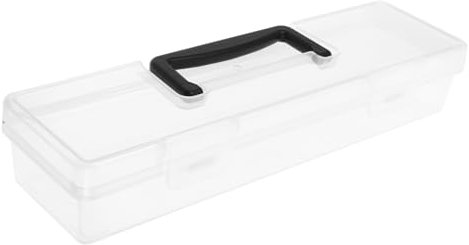 Uonlytech Mehrzweck Werkzeugkasten Organizer Aus Kunststoff Tragbar Mit Transparentem Deckel 33,5 Stück 9,7 Stück 6cm Für Bastelbedarf Schrauben Bänder Und Malpinsel