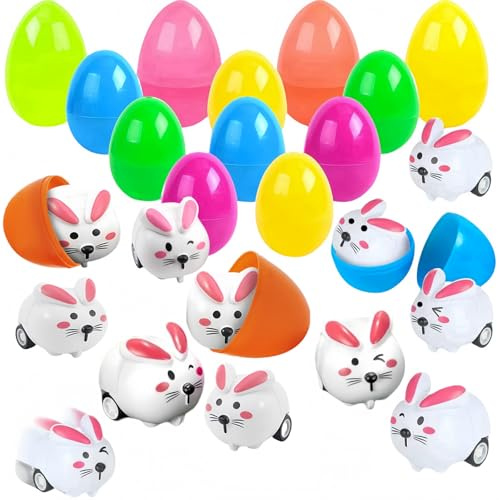 24 StüCk Ostern Geschenke Kinder,12 Osterhasen Spielzeugautos,12 Ostereier Deko,Easter Eggs,Hasen Uhrwerk Spielzeugauto,Rituals Osterei,Easter Party Favours,Perfekt Als Ostergeschenk.
