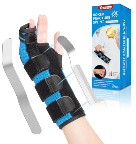 YiYame Boxer fractura férula, cubital canalón férula mano derecha, el 4 º y 5 º metacarpiano dedo férula mano ortesis, boxeador ortesis de mano y muñeca para mujeres y hombres, derecha, M