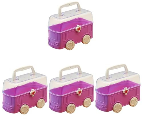 ABOOFAN 4pcs Toy Storage Box Car Shape Household Storage Container Building Blocks Case Multi-function Case