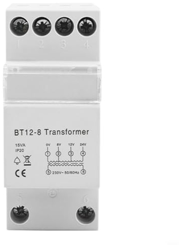 GANCEI Doorbell Transformer 8V 12V 24V Power Supply DIN Rail Mount For Ring Bell 8VA Output For Security Systems