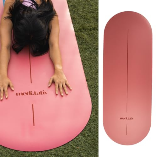 medi.tativ – Ovale Yogamatte & Pilatesmatte in Kapselform | 190×68×0,42 cm | Gelenkschonend & Rutschfest aus Naturkautschuk | inkl. Tragegurt | TÜV geprüft & REACH zertifiziert
