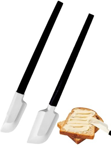 WINXMIN Lot de 2 spatules professionnelles en silicone pour la cuisson et la pâtisserie,Spatules racloirs en caoutchouc flexible résistant à la chaleur(Petit + Grand)
