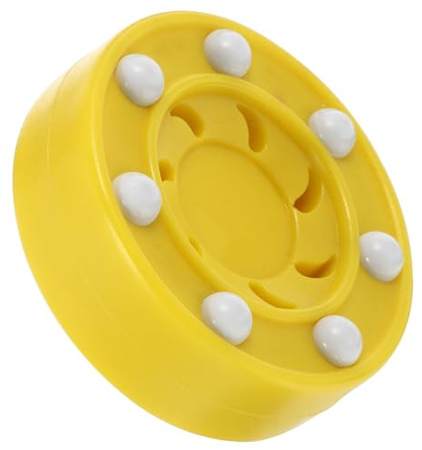 Hohopeti Puck de Hockey sobre Ruedas Amarillo para Entrenamiento Profesional Baja Fricción Textura Densa y Deslizamiento Suave para Adultos Competiciones y Práctica Diaria