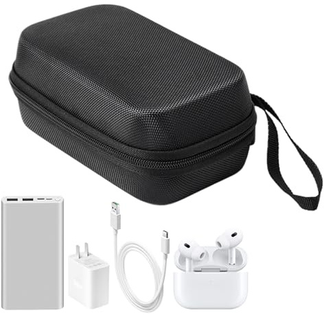 Gadget Guard - organizadora de Cables de Viaje, rígida de EVA | impermeable con asa y cremallera para accesorios electrónicos, cargadores, cables, auriculares, diario de viajes, 6.3 x