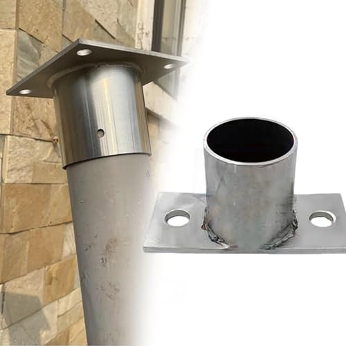 support poteau bois Support de poteau rond, base fixation à boulonner pour balustrade, diamètre intérieur 25, 70, 140, 200 mm, avec vis, acier inoxydable(D 40 MM H 50 MM)