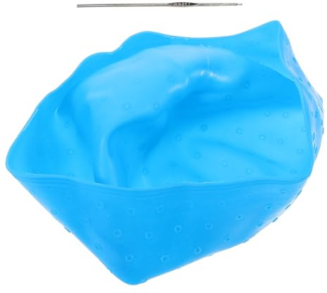 VILLCASE Gorro de Silicona Azul para Teñir el Cabello, Tapa para Hacer Mechas, Reutilizable, Accesorio Profesional para Salón y Cuidado Doméstico, Suministros para Coloración y Peluquería