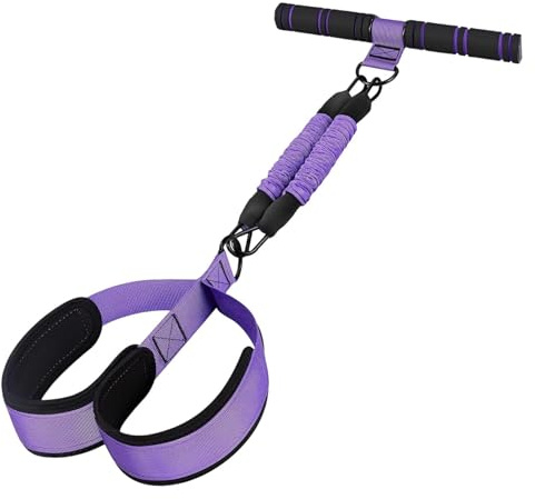 Flex Trainer – Resistenza a pedale per allenamento a casa | Kit tenditore elastico per gambe con manici, fasce elastiche per piedi, di trazione regolabile, design per il trasporto e per