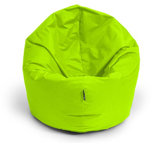 BuBiBag Sitzsack für Kinder und Jugendliche - Indoor Outdoor Bodenkissen, Sitzkissen oder als Gaming Sitzsack, geliefert mit Füllung (100cm Durchmesser, kiwigrün)