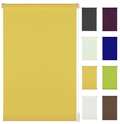 Seitenzug-Rollo Ohne Bohren Easy-Fix Klemmfix (75 x 150 cm, hellgelb)