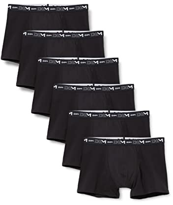 Dim X6 Boxer Coton Stretch Lot de 6, Multicolore (Noir/Noir/Noir + Noir/Noir/Noir 0hz), Large (Taille Fabricant: 4) Homme