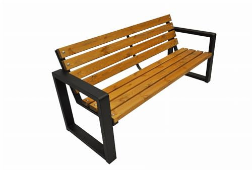 Primario Grande Gartenbank, Parkbank - Gartenmöbel, Outdoor Bank mit 350kg Tragfähigkeit - Sitzbank Holz Wetterfeste (Grande, Helle Eiche, 150cm - Sitzlänge, CE)