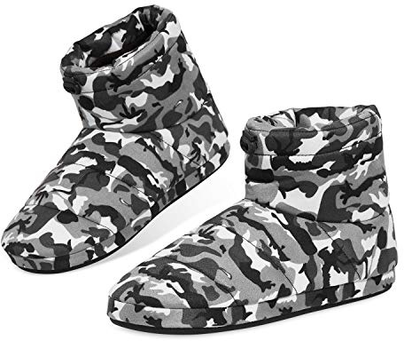 DUNLOP Chausson Hommes, Pantoufle Montante Hiver Taille 41-46, Bottes Intérieur Extérieur Semelle Antidérapante Confort Motif Camouflage, Idée Cadeau Homme (Gris Camouflage, numeric_46)