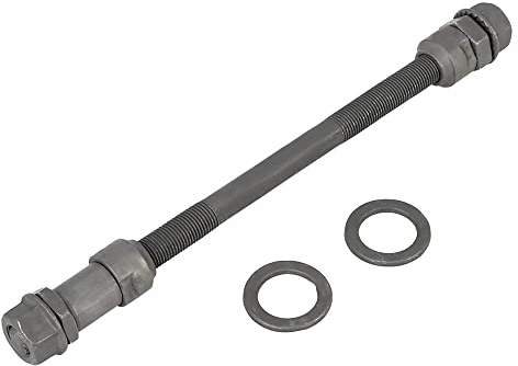 X AUTOHAUX Fahrrad Hinterachse Feststehende Achse 9,5mm 1 Satz | 190mm Länge, 9.5mm Durchmesser, M10 Gewinde, 115mm Nabenabstand, Inkl. 2 Scheiben