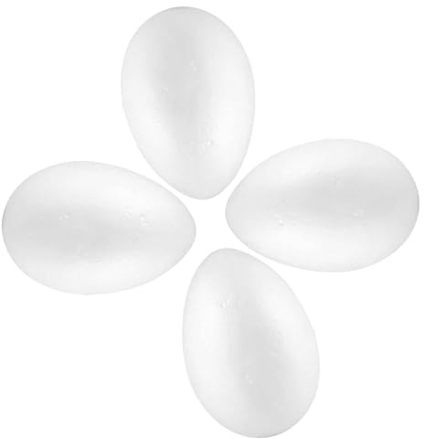 Milisten 4 x Styropor-Eier zum Basteln, Ostereier, Styropor, Styroporkugeln, für Blumenarrangements, Ostern, Bastelprojekte, 15 cm