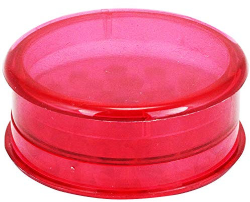 Plastic Grinder 60 mm Three Parts Including Storage Choose Your Favourite Colour (Red) for Pine Nuts and Chilli Peppers, 1x