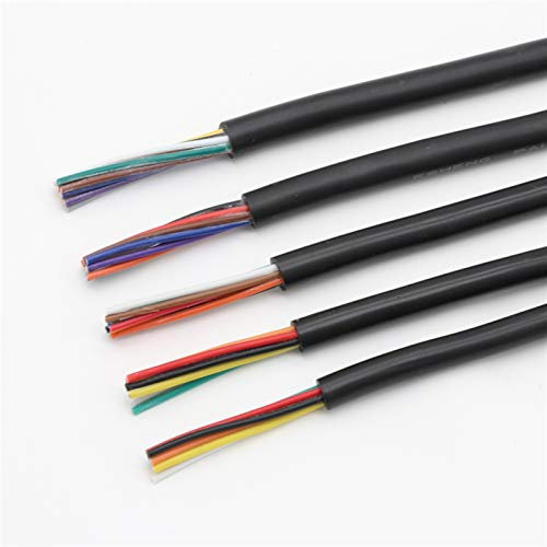 Geeyu ZHaonan-copper wire Signal Control Wire, 1M 20AWG Sheathed Wire Cable Channel Audio Line, 2 3 4 5 6 7 8 9 10 Cores, Insulated Soft Copper Cable Replacement parts