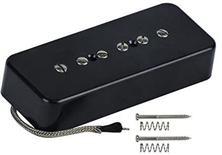 FLEOR Alnico 5 P90 Soap Bar Tonabnehmer Bridge-Tonabnehmer Single-Coil-Tonabnehmer für Les Paul/SG E-Gitarre, schwarz