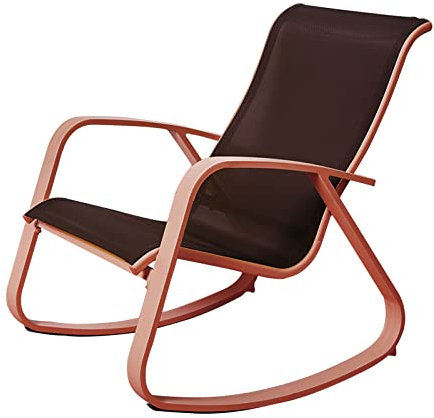 WYCSAD Draußen Schaukelstuhl, Aluminiumlegierung Gestell Schaukelsessel mit Anti-Rutsch Fußpolster, Wetterfest Stoff Relaxsessel für Terrasse Balkon Hinterhof, Unterstützung 150KG (Color : Red)
