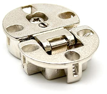 DOJA Barcelona | Verdeckt Scharniere Klappbar | 4 Scharniere Schranktür Öffnung 180º | Topfscharniere 35mm Loch | Chrom-Altmessing klappscharnier 180 Grad | Türscharniere für Holztüren