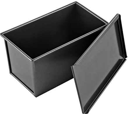 CHEFMADE Bread Loaf Pan with Lid, Nonstick 0.99Lb Dough Capacity Rectangle Flat Toast Box for Oven Baking