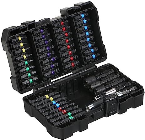 Weytoll Set di punte per cacciavite Set di punte per avvitatore a percussione per legno, metallo, acciaio e punte per cacciavite di sicurezza per utensili elettrici con custodia, 45 PCS