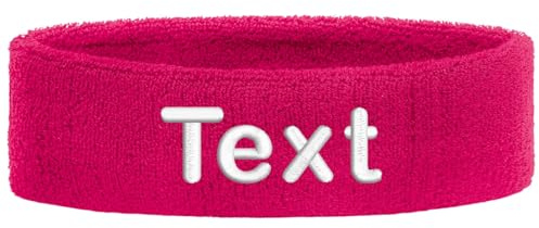 Nashville Print Factory Stirnband Personalisiert mit Name – Schweißband Sport Headband Unisex Bestickt für Fitness Tennis Laufen Gym