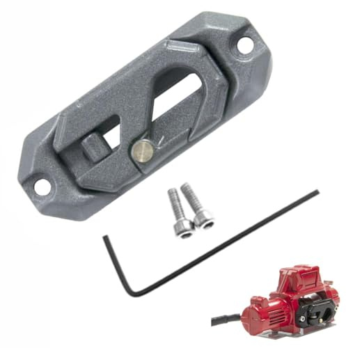 Aluminum Winch Control Mount Plate Metal Winch Hook Recovery Tool Suitable for 1/10 1/8 RC Crawler Car Axail SCX10 TRX4 (Titanium)