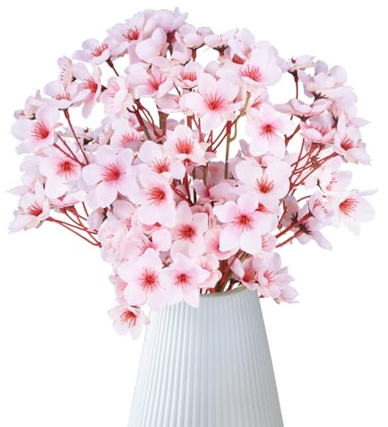 BOFUNX 3 Ramos de Flores de Cerezo Artificiales de Seda Ramas Flores Falsas con Tallo Largo Arreglos Florales para Decoración Boda Jarrones Fiesta Hogar Hotel Mesa Balcon Jardinera