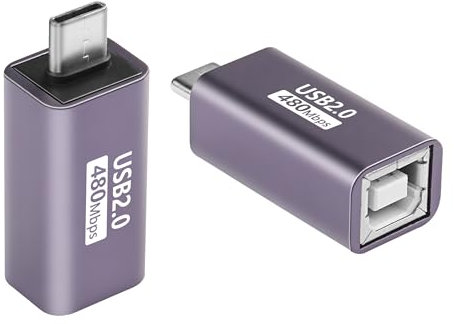 SinLoon 2 Adattatori USB C a USB B Tipo C a MIDI Convertitore Connettore Tipo C Maschio a USB B Femmina Adattatore per stampante e tastiera