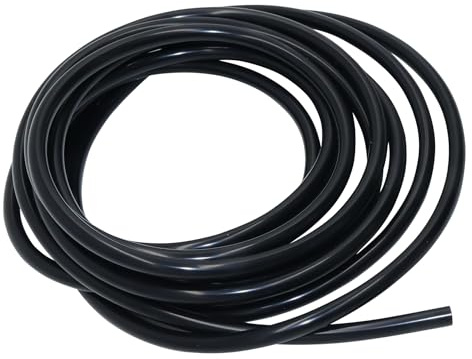 iMeistek Flexibler Silikonschlauch, 8mm ID X 10mm OD 4M Silikonschlauch Wasser Luft Schlauch Rohr für Pumpe Transfer Schwarz