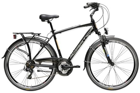 Adriatica Bazam Cicli Touring-Fahrrad für Herren, 28 Zoll, City-Trekking Sity 2, Schaltung mit 21 Gängen, Rahmen aus Aluminium, Größe 58, mattschwarz