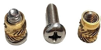 Einpressmuttern M2 M2,5 M3 M4 M5 M6 Messing-Wärmegewinde-Einsatzmutter und Schraubenbolzen-Set, gerändelte, in Heißschmelz eingebettete Einfügungsmutter des 3D-Druckers(A,M2.5x3x3.5 20set)