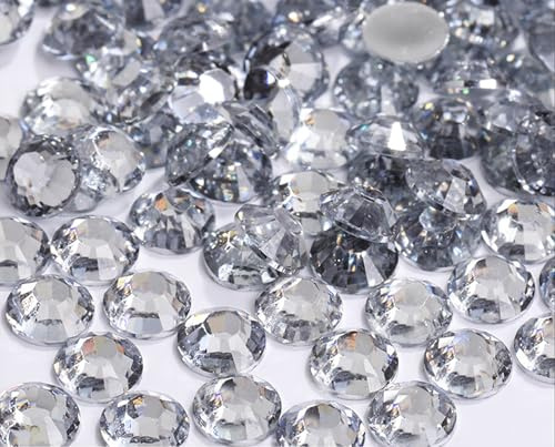 Yixinly 3000 Pezzi SS20 5mm Cristallo Decorazione Cristalli Strass Rotondo, Strass per Scarpe, Tessuti, Unghie, Bricolage, Abbigliamento, Custodie per Telefoni (Bianco)