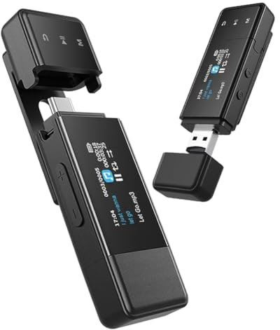 Marran 2-In-1 Type C & USB Bluetooth 5.3 MP3 Player Portable Sports Clip-on Music Player Lossless Sound Music MP4 Player-64G