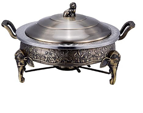 XDAWQP Chafing Dish Buffet Set Round Chafers and Buffet Warmers Sets with Lid Lid Holder Chafing Dishes Stainless Steel Catering Food Warmers for Parties Events Wedding