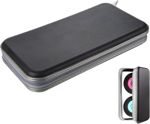 Yitobici Sac CD, sac de rangement pour disques CD DVD, sac de rangement pour CD pour la maison et les automobiles pouvant contenir 80 disques en noir.