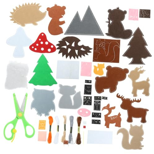 VICASKY Filz-nähset Für Junge Mädchen Diy Filz-bastelwerkzeuge Handgemachtes Filzmaterial Zum Nähen Pädagogisches Nähen Spielzeug Für Kleinkinder