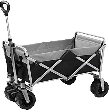 CCKUYT Bollerwagen, Gartenwagen Outdoor, Handwagen mit Bremse, Faltbarer Handwagen, Maximale Tragkraft 100 Kg, Geeignet Für Den Außenbereich Und Camping