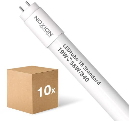 Noxion Mehrfachpackung 10x LED Röhre T8 Avant (EM/Mains) Standard Output 19W 2300lm - 840 Kaltweiß | 150cm - Ersatz Für 58W