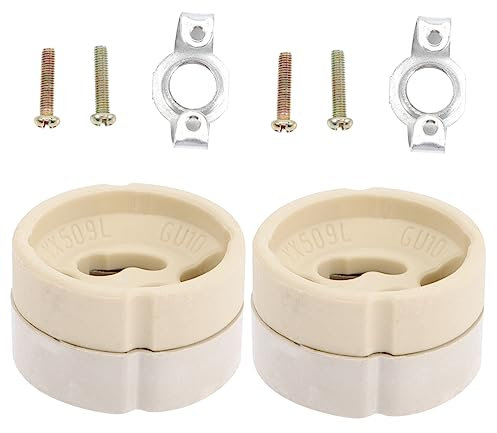 Uonlytech Douille Gu10 En Porcelaine Support Intégré Pour Remplacement De Douilles D’éclairage, Prise De Lumière Stable Et Fiable, Lot De 2 Pièces, Usage Intérieur Cuisine, Chambre Et Salon
