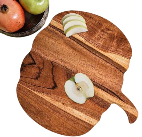 Sghtil Planche à découper en bois pour saucisson | Planche à découper en forme de citrouille - Pour servir des charcuteries de cuisine pour hacher la viande, les légumes, les fruits et le fromage