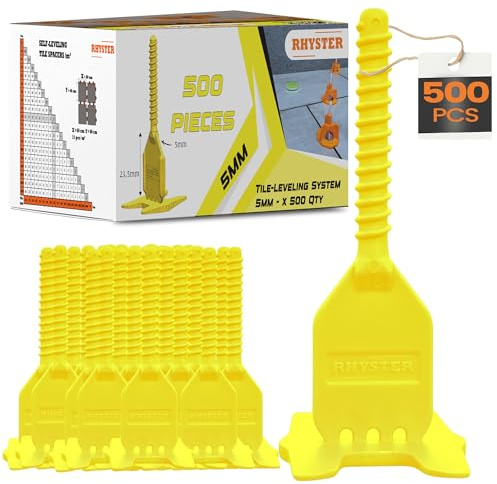 RHYSTER® 500 Crucetas autonivelantes de 5 mm – Sistema de colocación de baldosas | Clips de alta resistencia para juntas perfectas | Compatible con cuadrantes RHYSTER | Colocación rápida y precisa